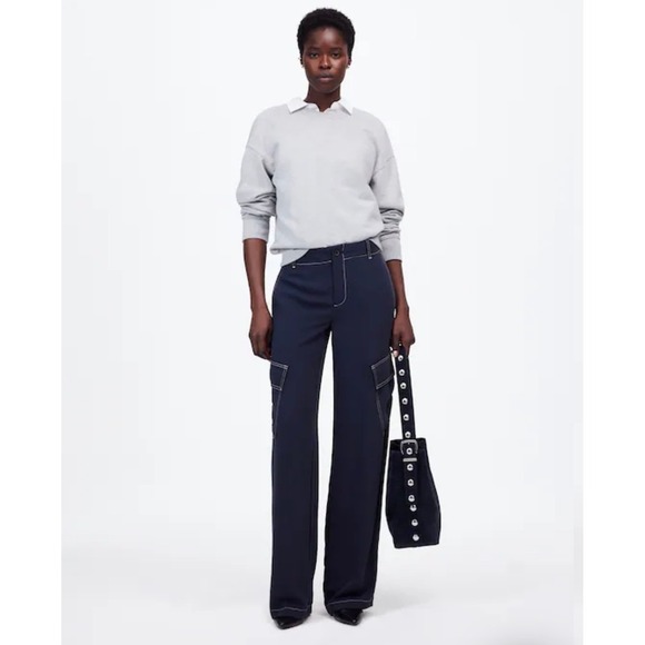 Madewell Pants - Madewell Pull On Utility Pants 12 Women Deep Indigo Minimal Casual Wide Leg